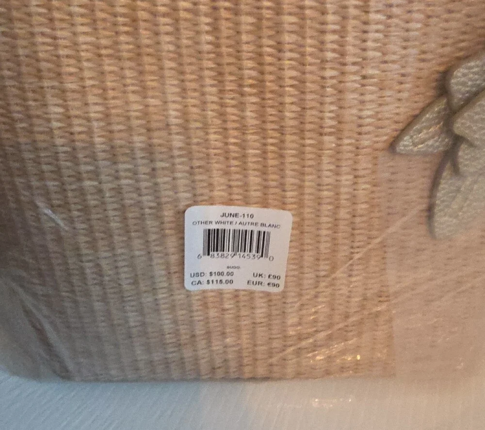 Draper James Natural Straw Tote with Gold Trim and Floral Charm